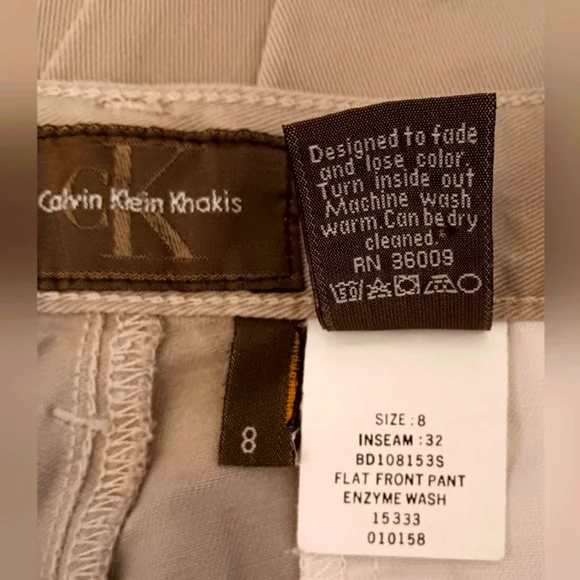 Vintage cotton Calvin Klein Khakis. Size 8 - Picture 6 of 8